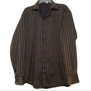 INSIDE OUT A2Z LONG SLEEVE REVERSIBLE 2 in 1 BUTTON FRONT Dress Shirt Men's XL